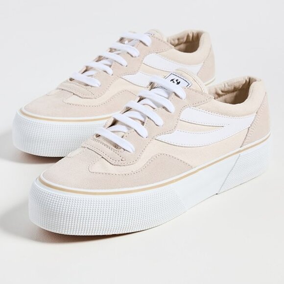 NEW Superga 3041 Revolley Color-Block Sneakers Beige Lt-F White For Women 252 - Picture 8 of 9